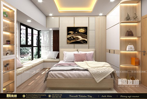 Thiết kế phòng ngủ Master hiện đại căn Emerald Celadon City 104m2 - NBX465